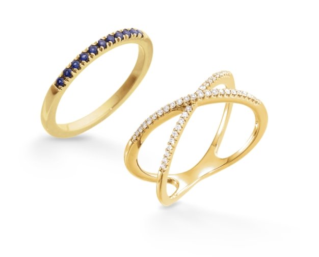 Gold and Rings with Diamonds and Gemstones