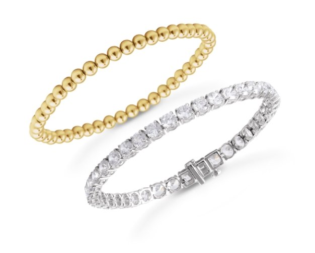 Gold and Silver Diamond Bracelets