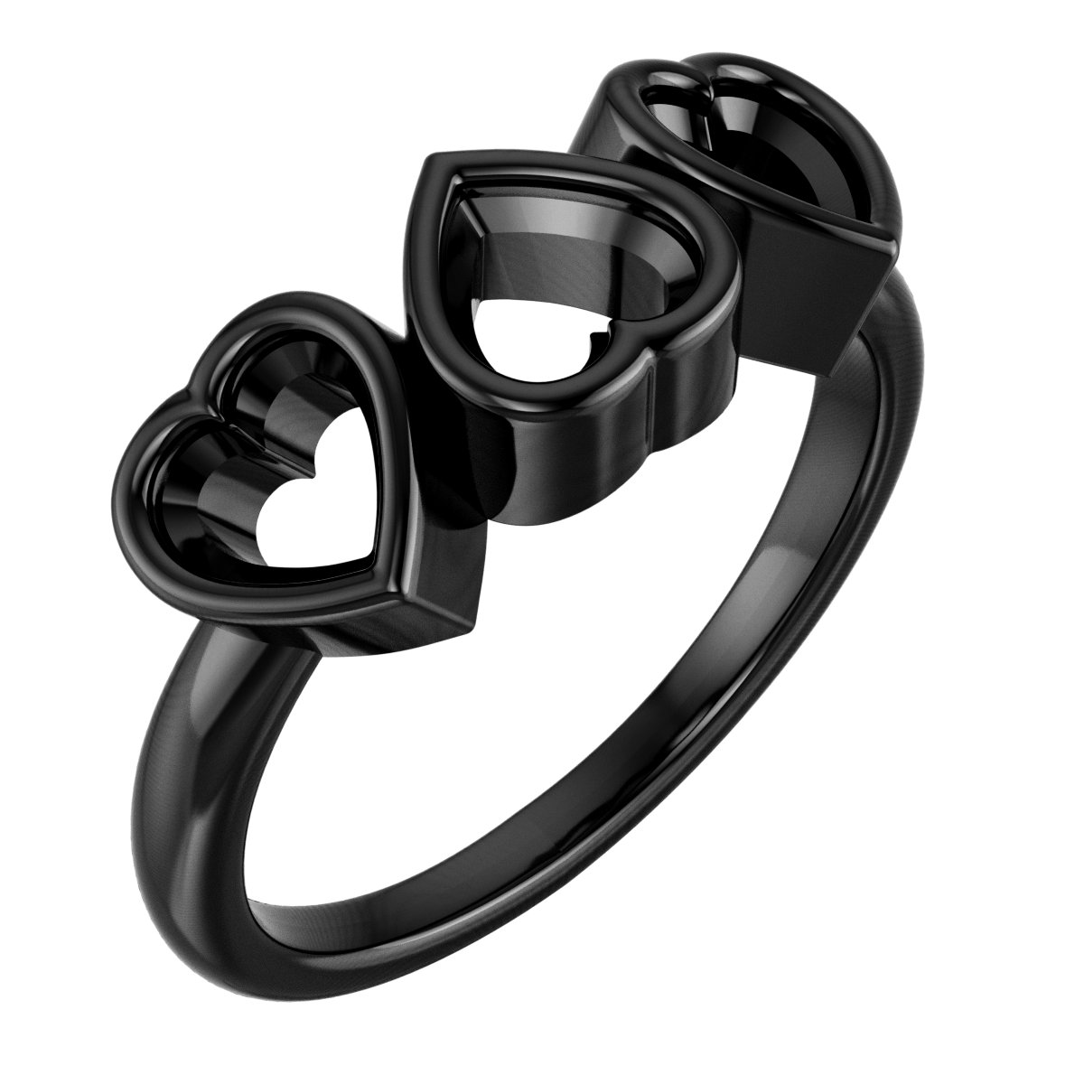 Three-Stone Heart Ring