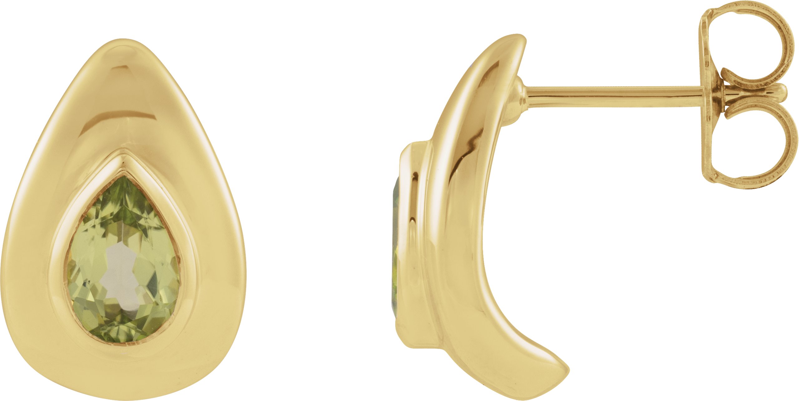 Pear Bezel Set Earrings