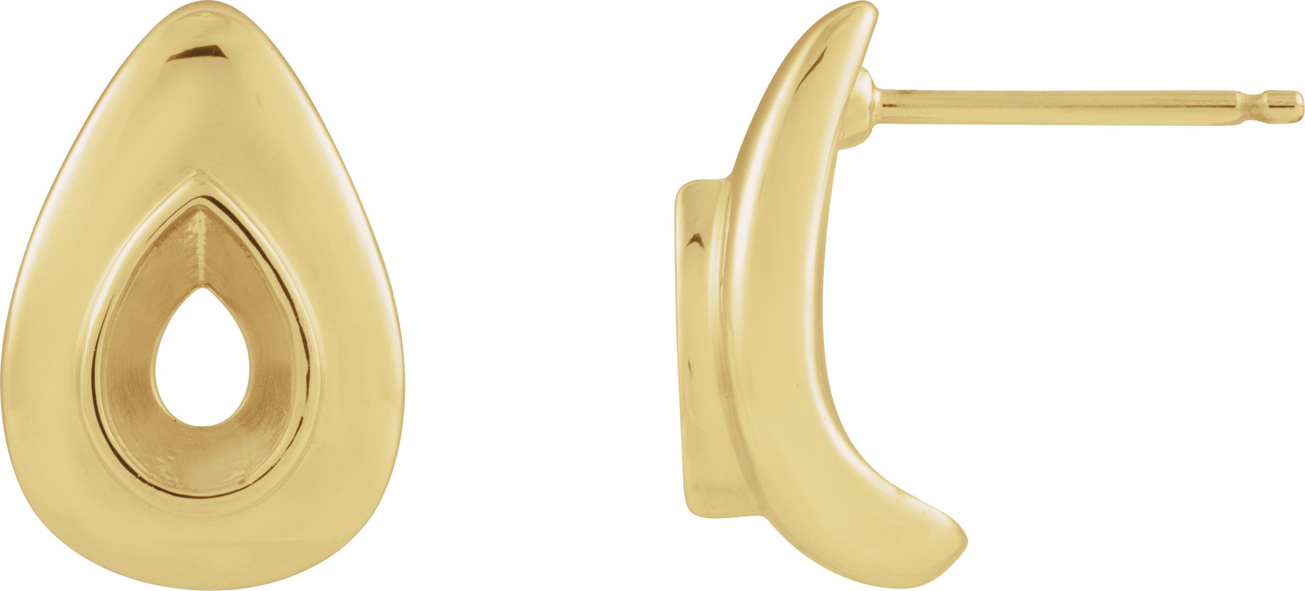Pear Bezel Set Earrings