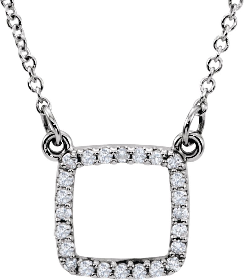 14K White 1/10 CTW Natural Diamond 16 Necklace
