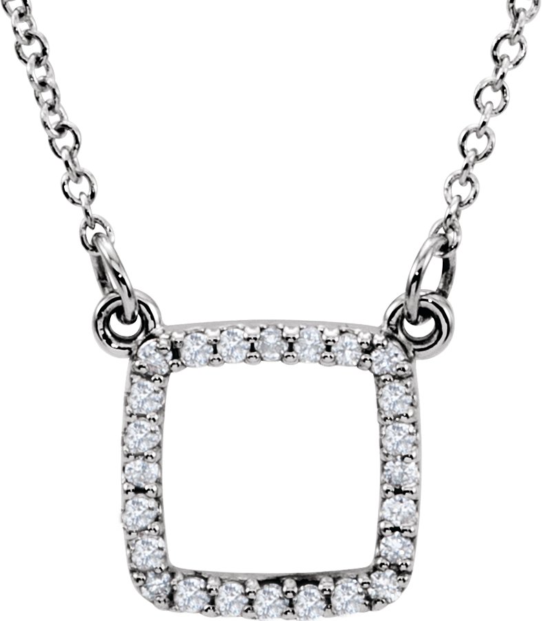 14K White 1/10 CTW Natural Diamond 16" Necklace