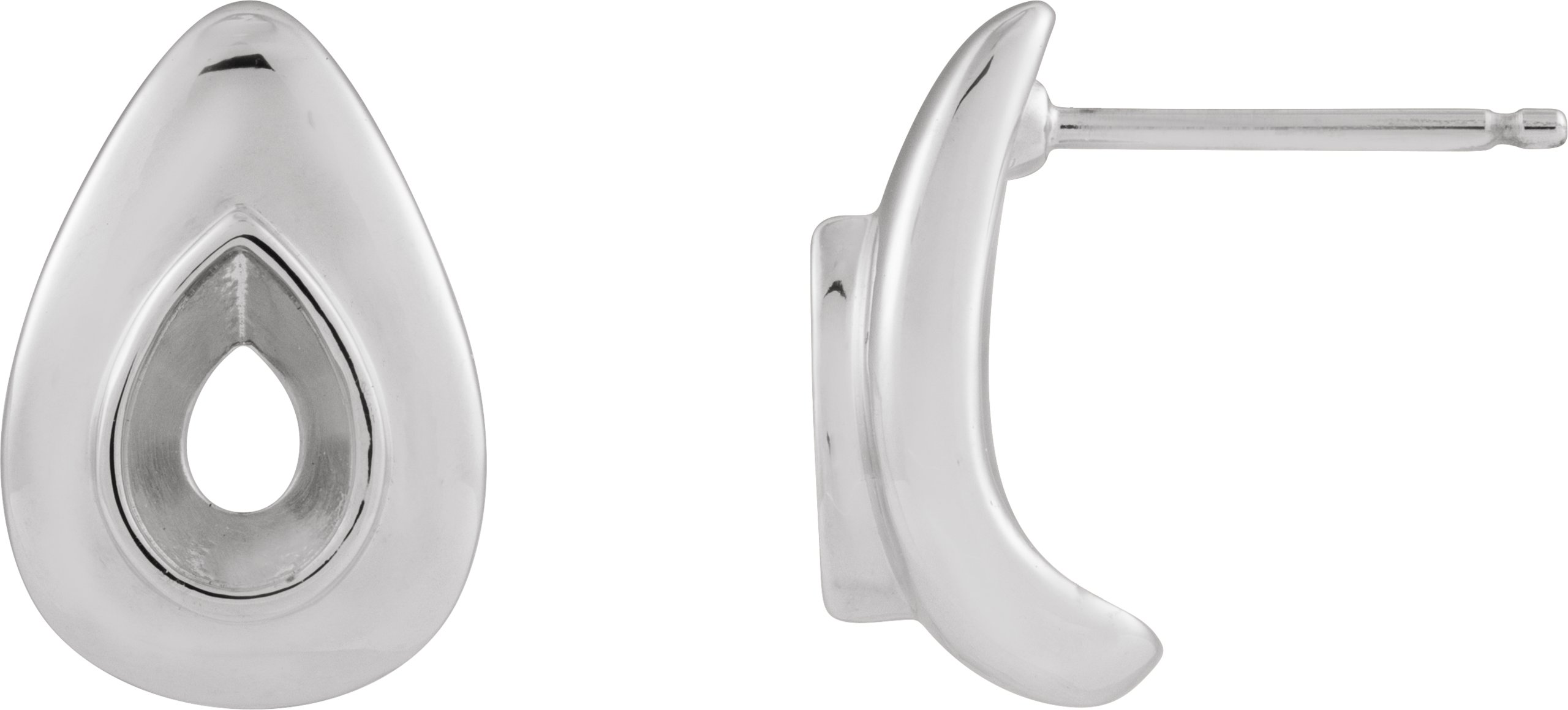 Pear Bezel Set Earrings