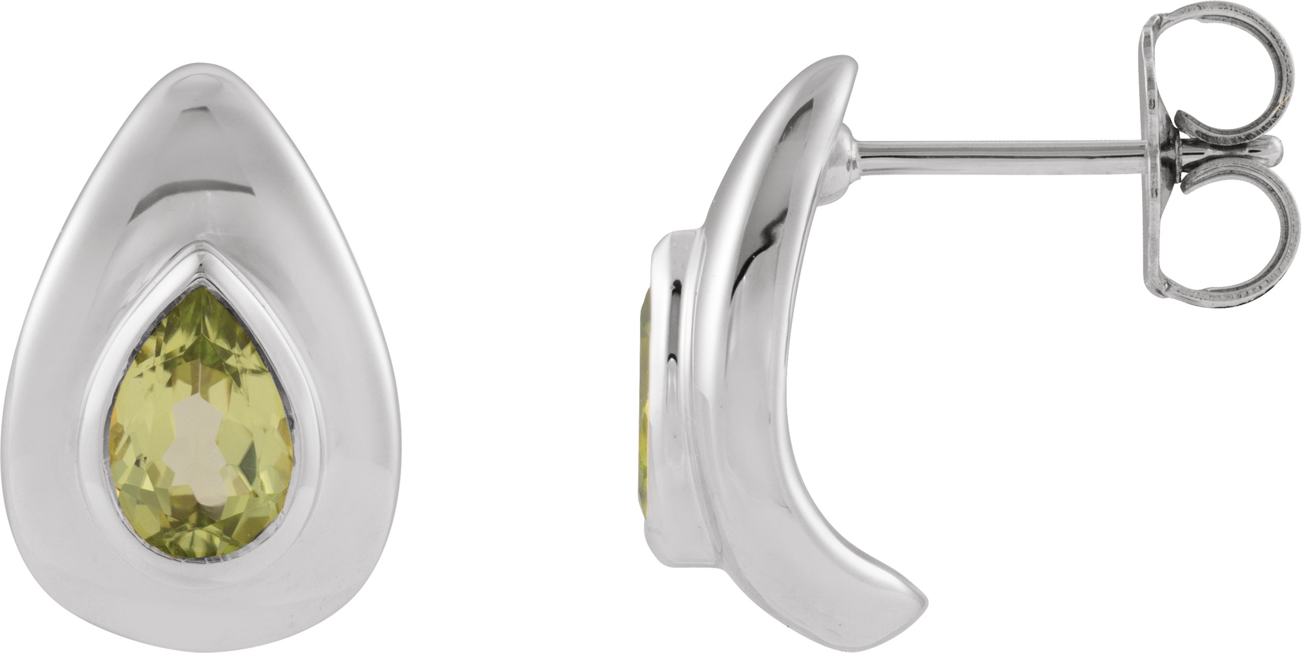 Pear Bezel Set Earrings