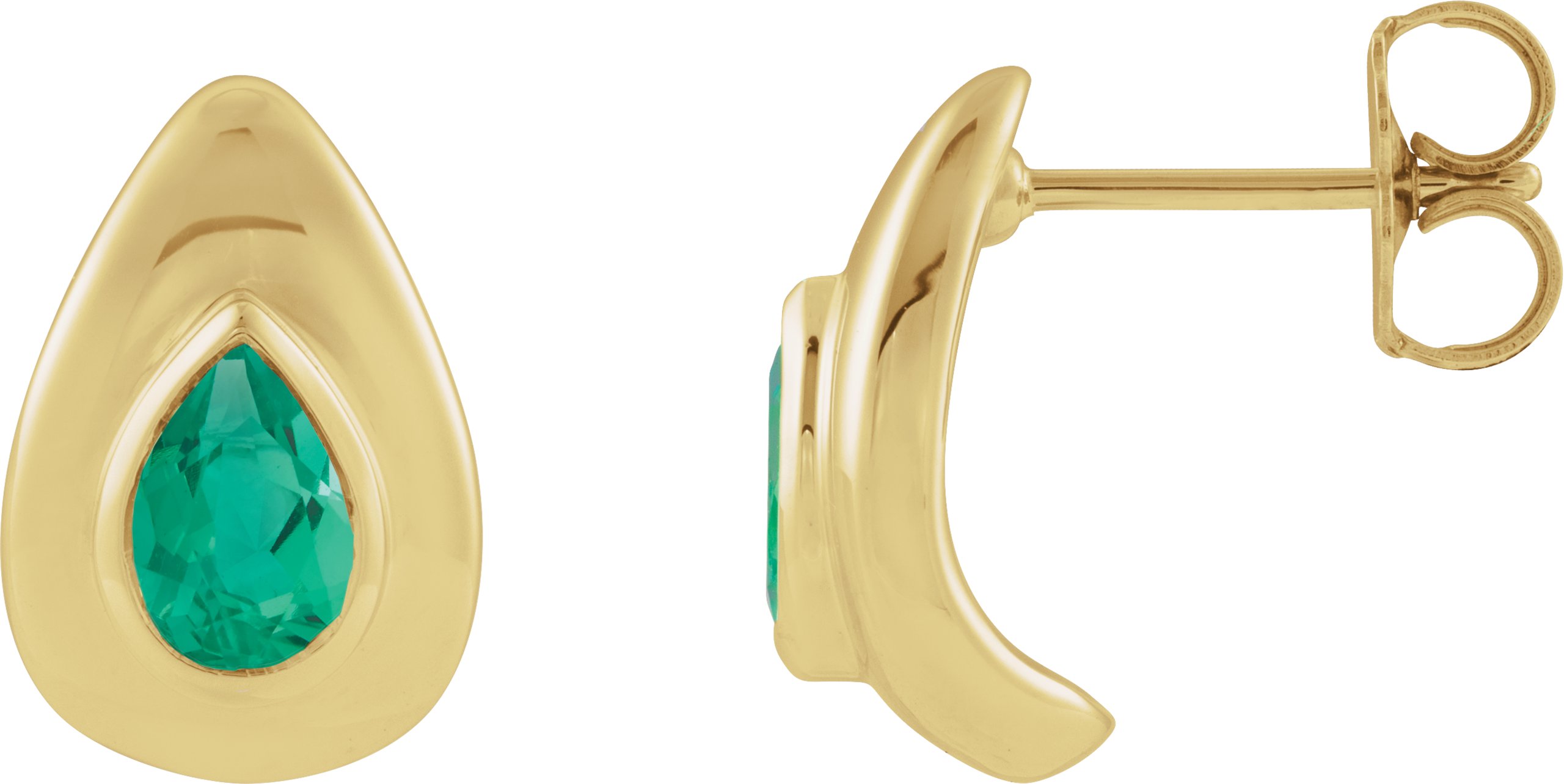 Pear Bezel Set Earrings