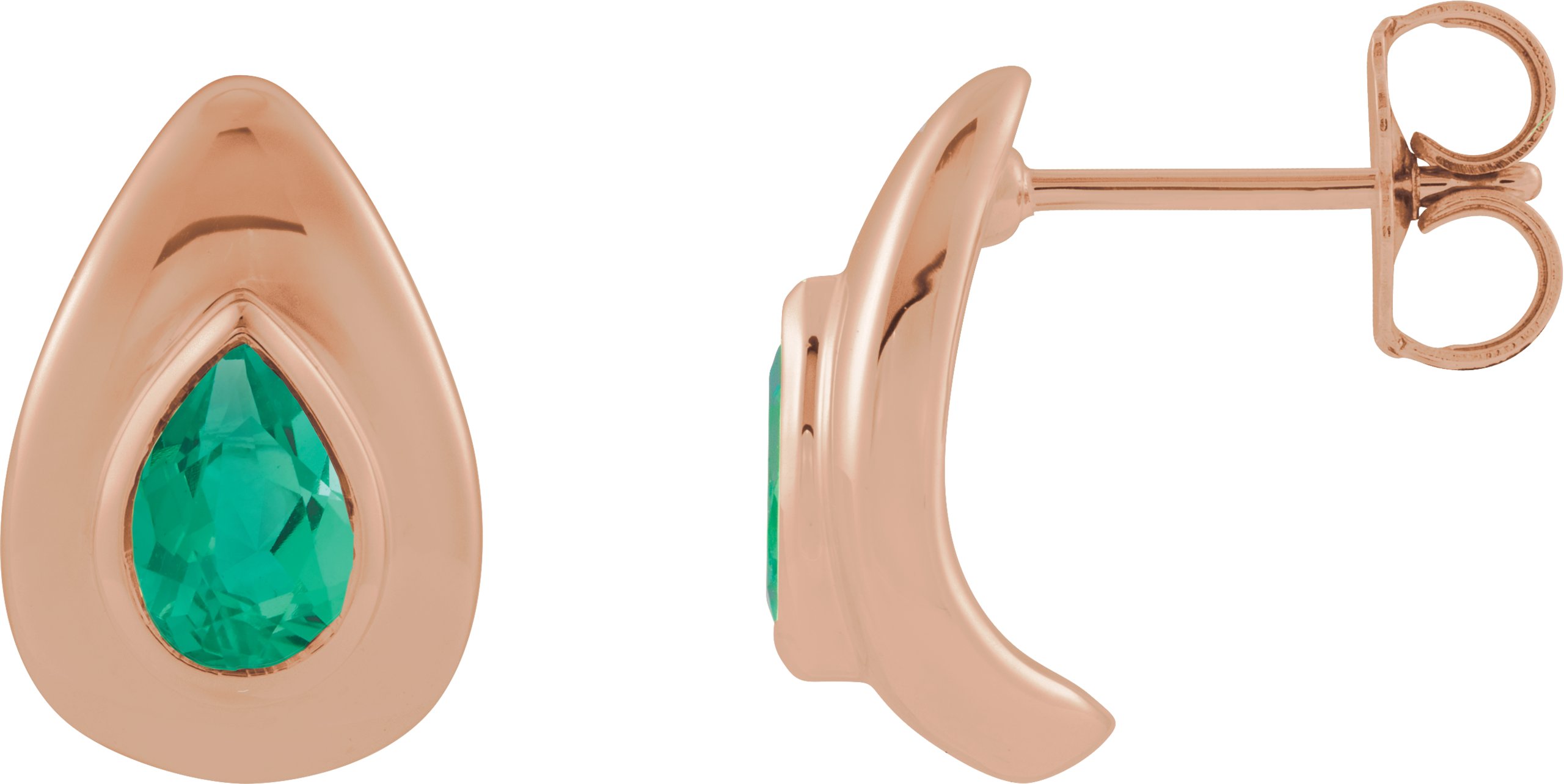 Pear Bezel Set Earrings
