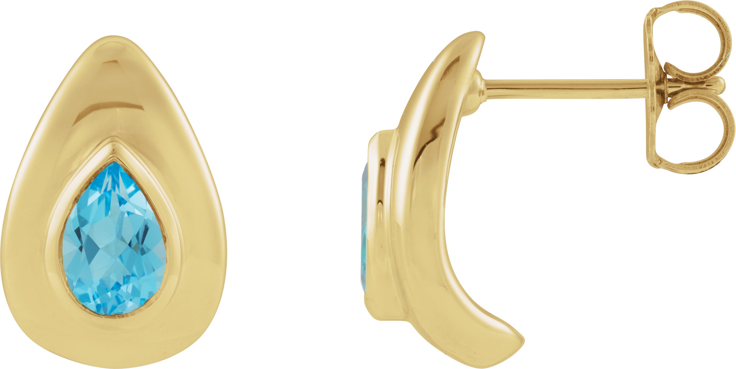 Pear Bezel Set Earrings