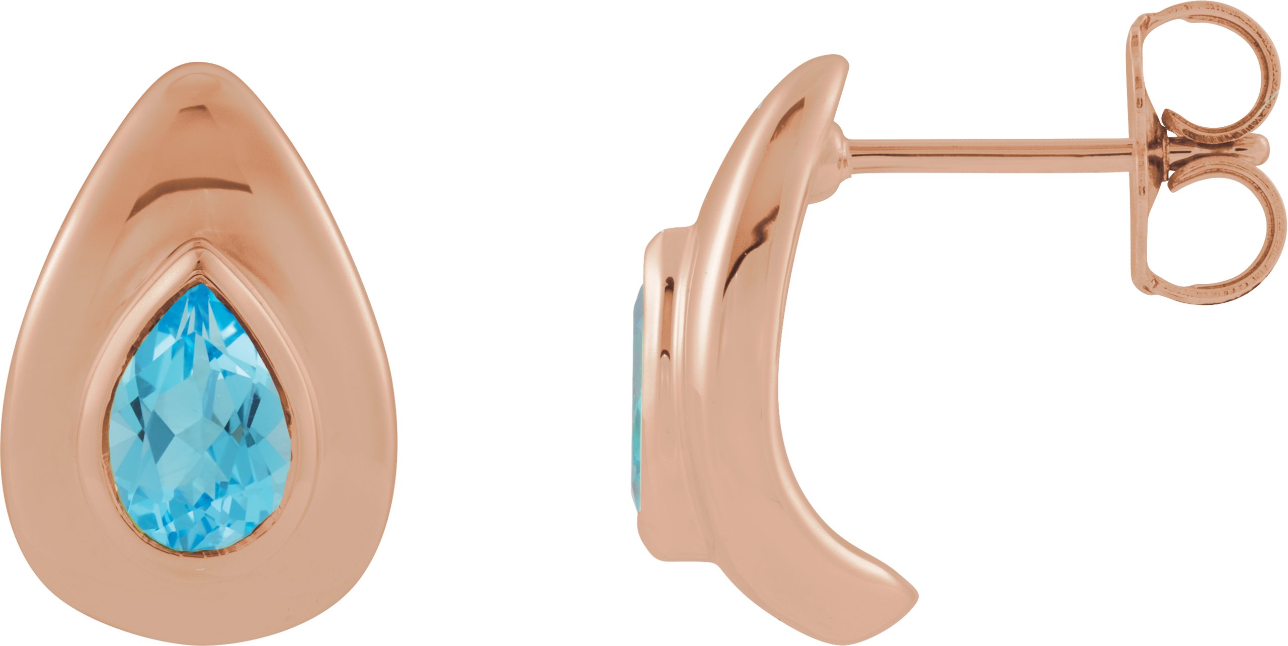 Pear Bezel Set Earrings