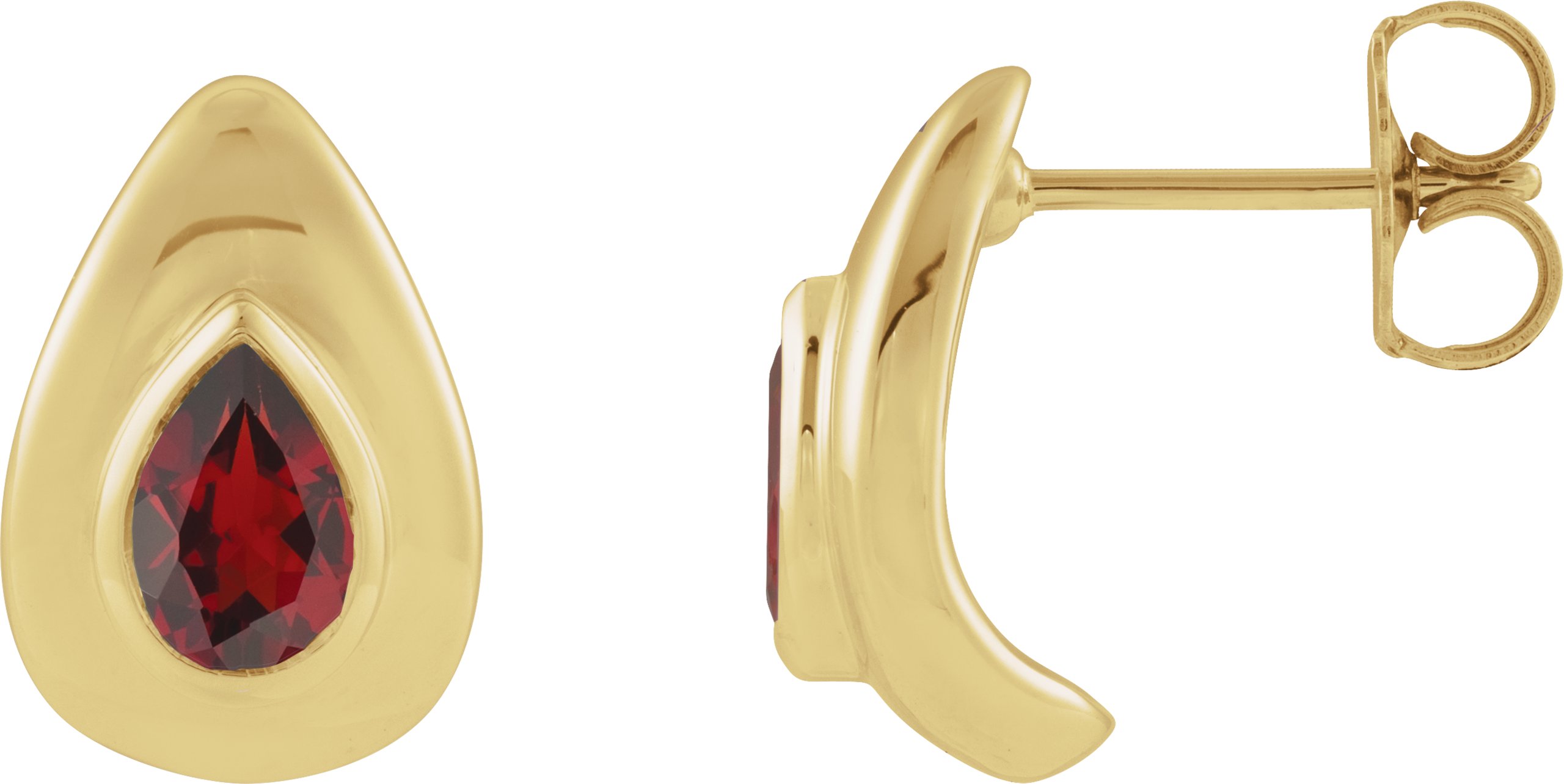 Pear Bezel Set Earrings