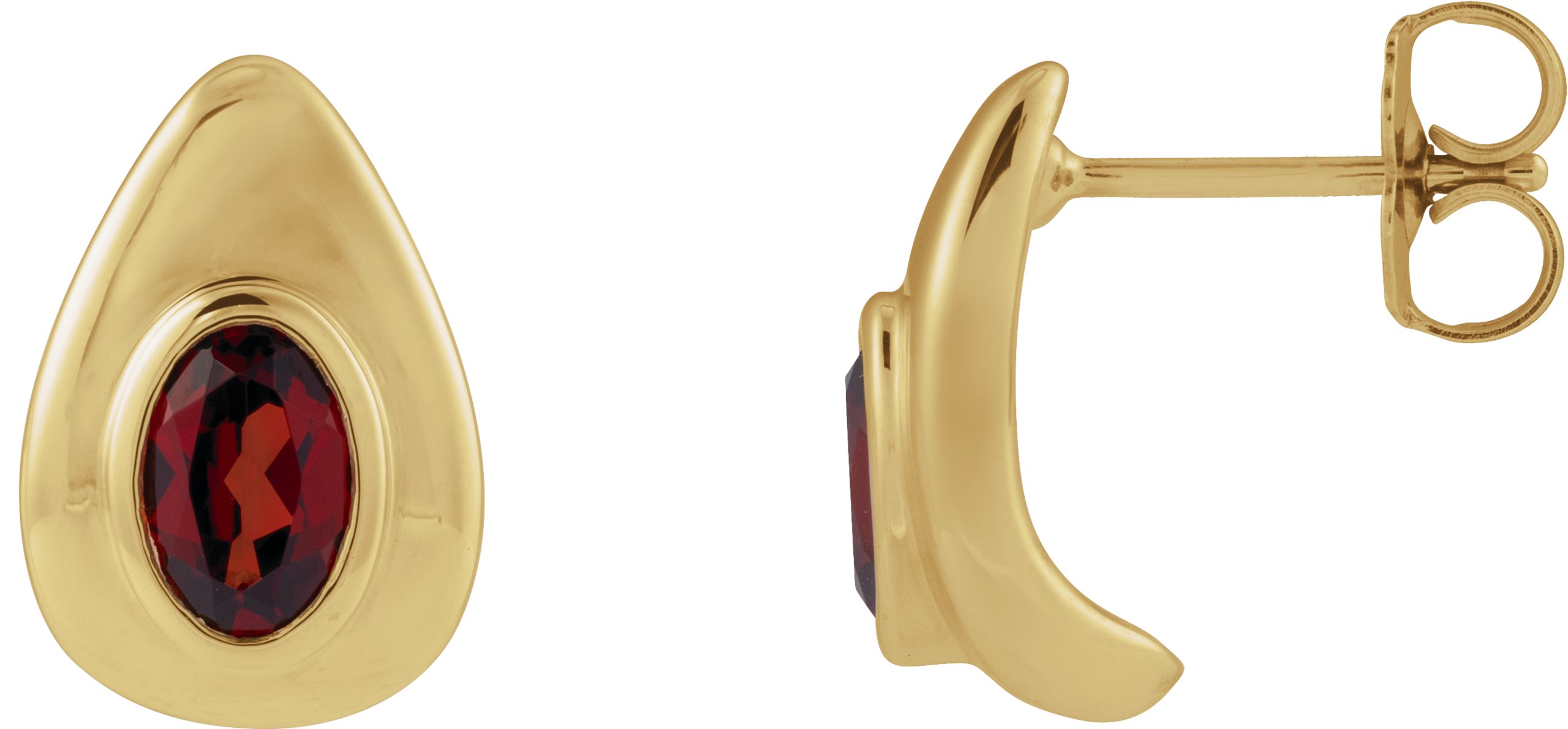 Pear Bezel Set Earrings