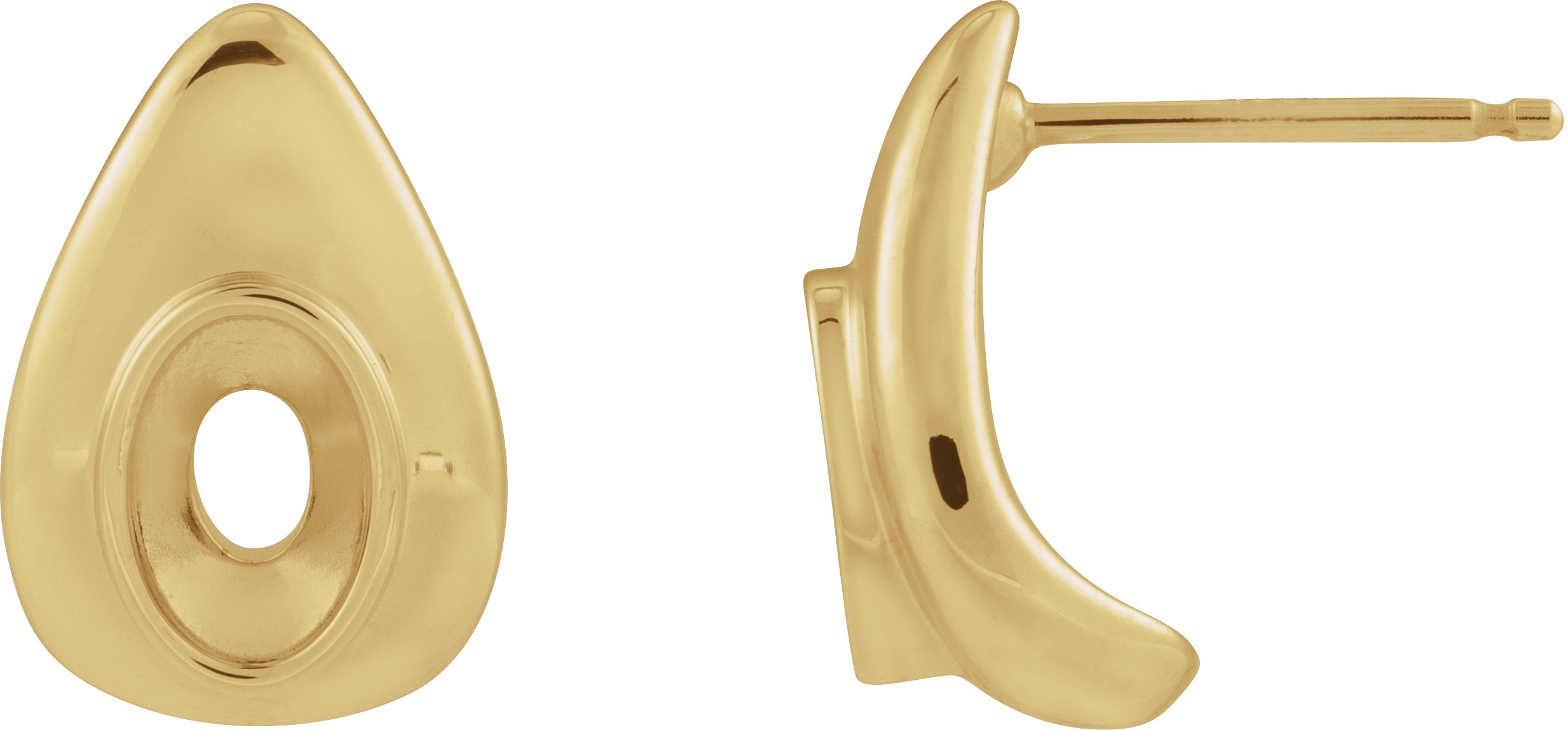 Pear Bezel Set Earrings