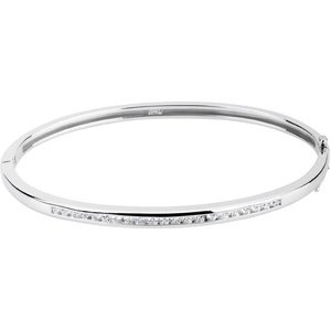 14K White 5/8 CTW Natural Diamond Bangle Bracelet