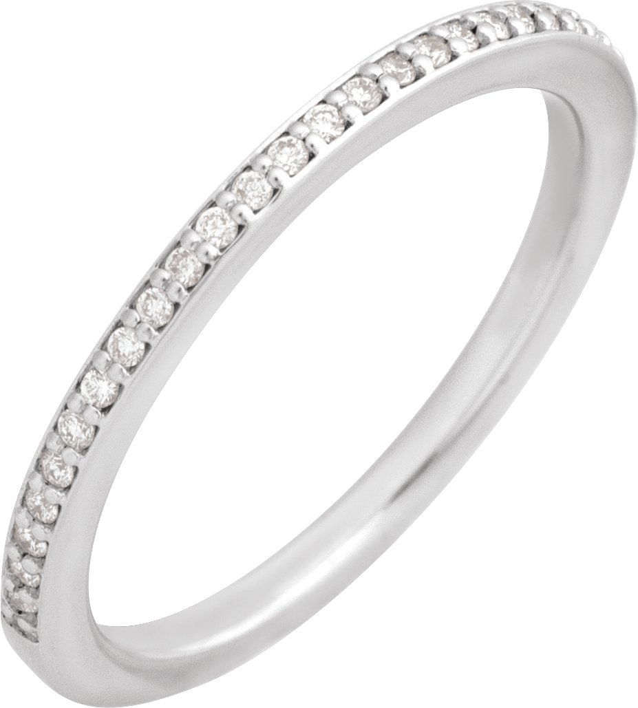 14K White 1/10 CTW Natural Diamond Band