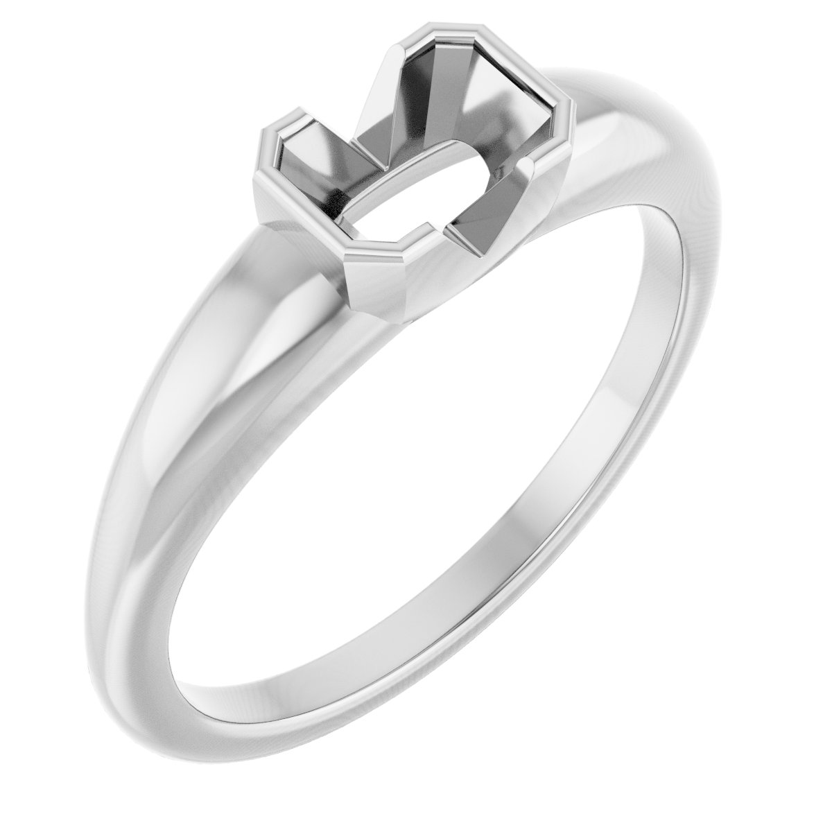 Half-Bezel Solitaire Ring
