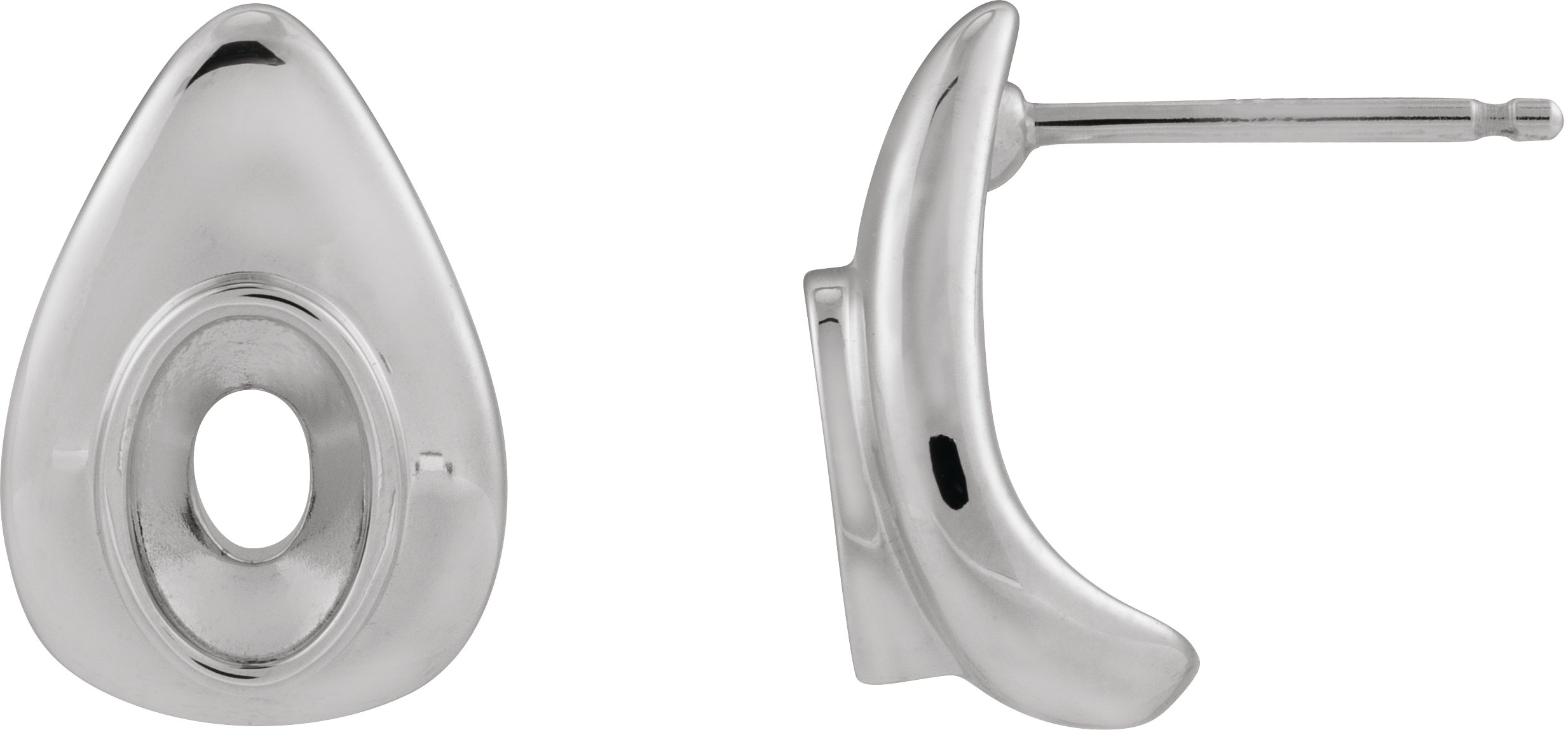 Pear Bezel Set Earrings