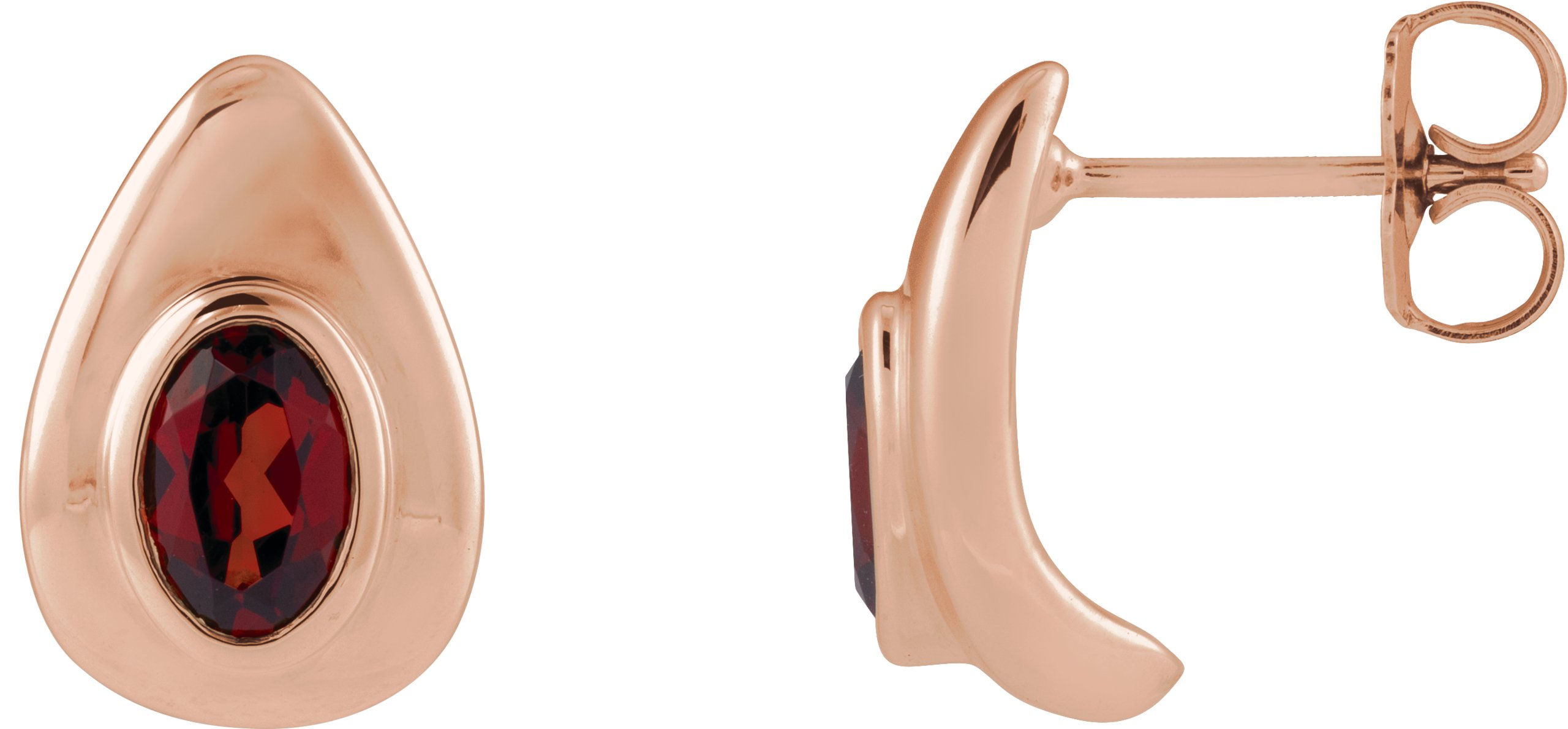 Pear Bezel Set Earrings