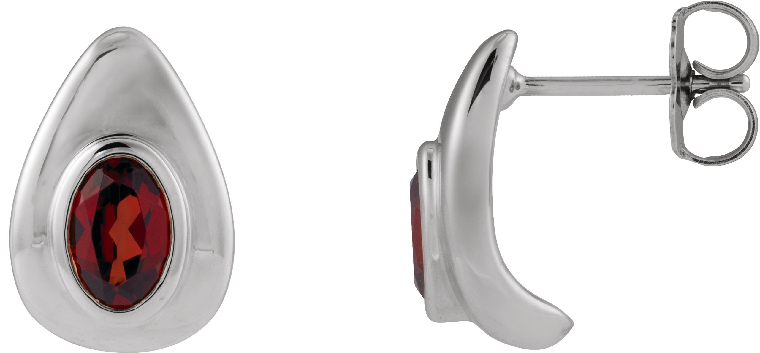 Pear Bezel Set Earrings
