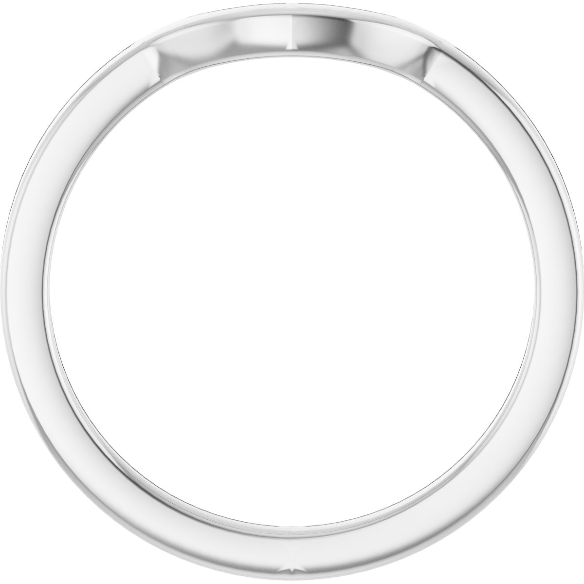 14K White Gold Matching Band for 7.4 mm Round Ring