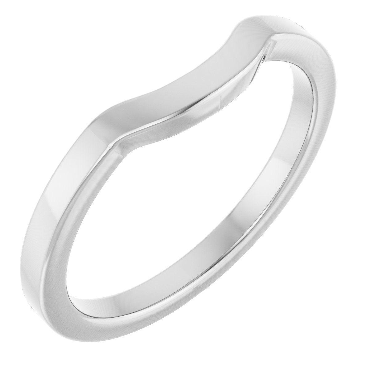14K White Gold Matching Band for 7.4 mm Round Ring