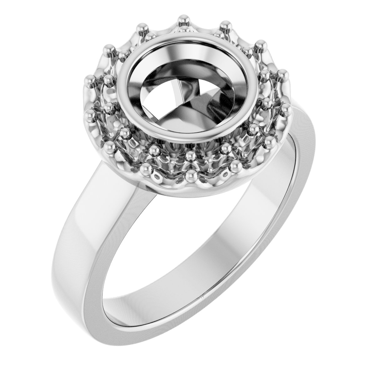 Bezel-Set Halo-Style Engagement Ring
