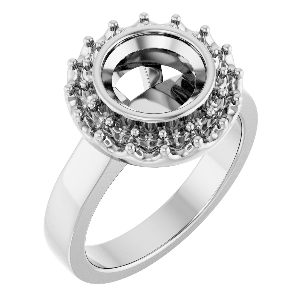 Bezel-Set Halo-Style Engagement Ring