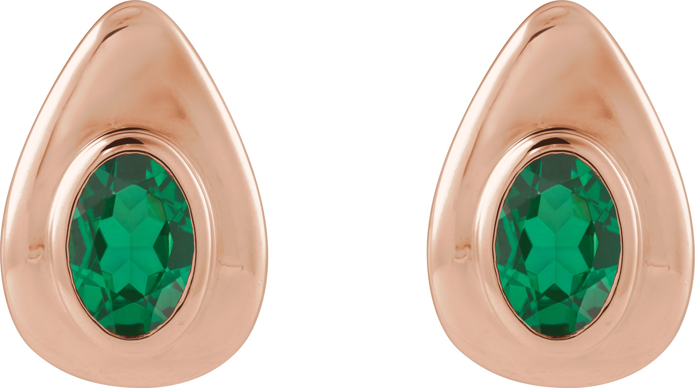 Alternative view of Pear Bezel Set Earrings