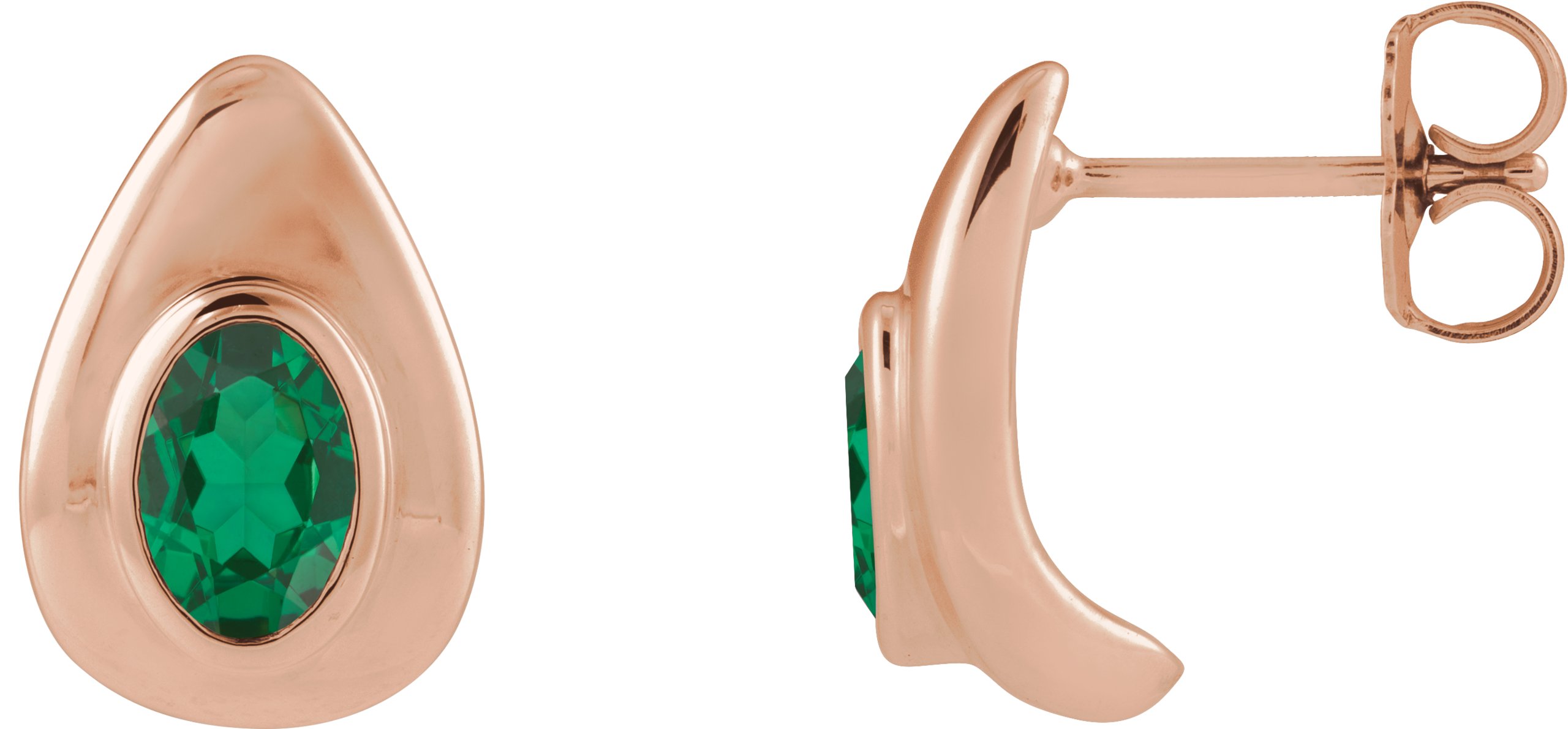 Pear Bezel Set Earrings