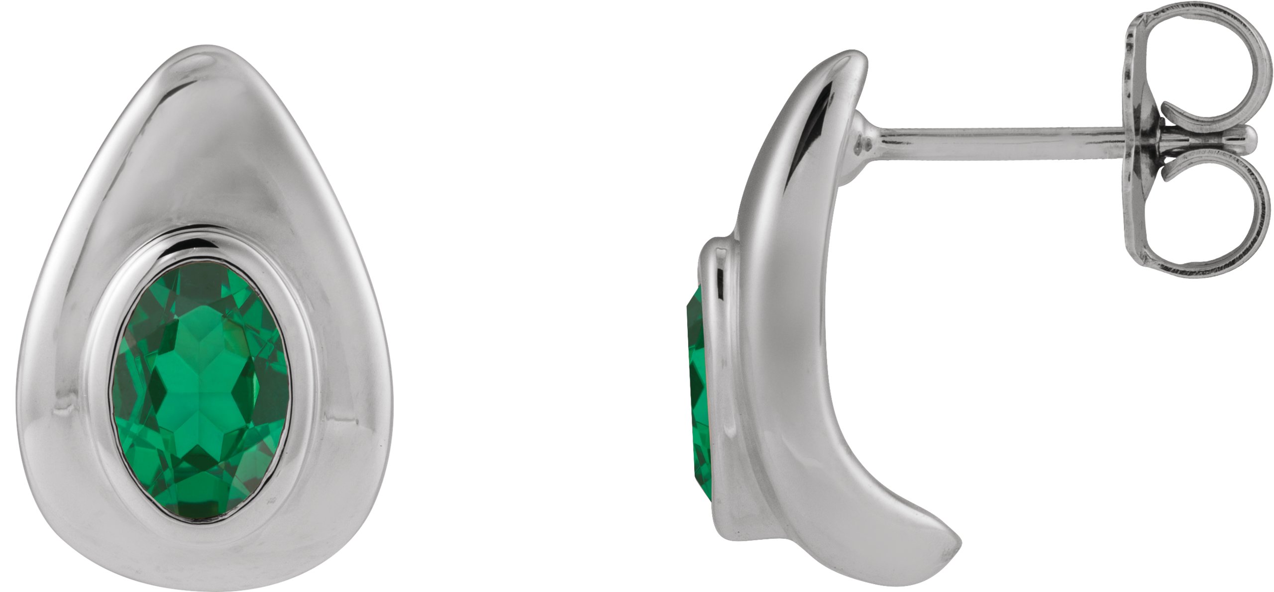 Pear Bezel Set Earrings