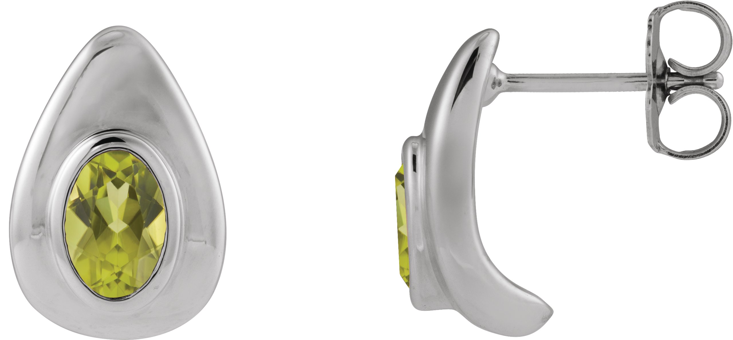 Pear Bezel Set Earrings
