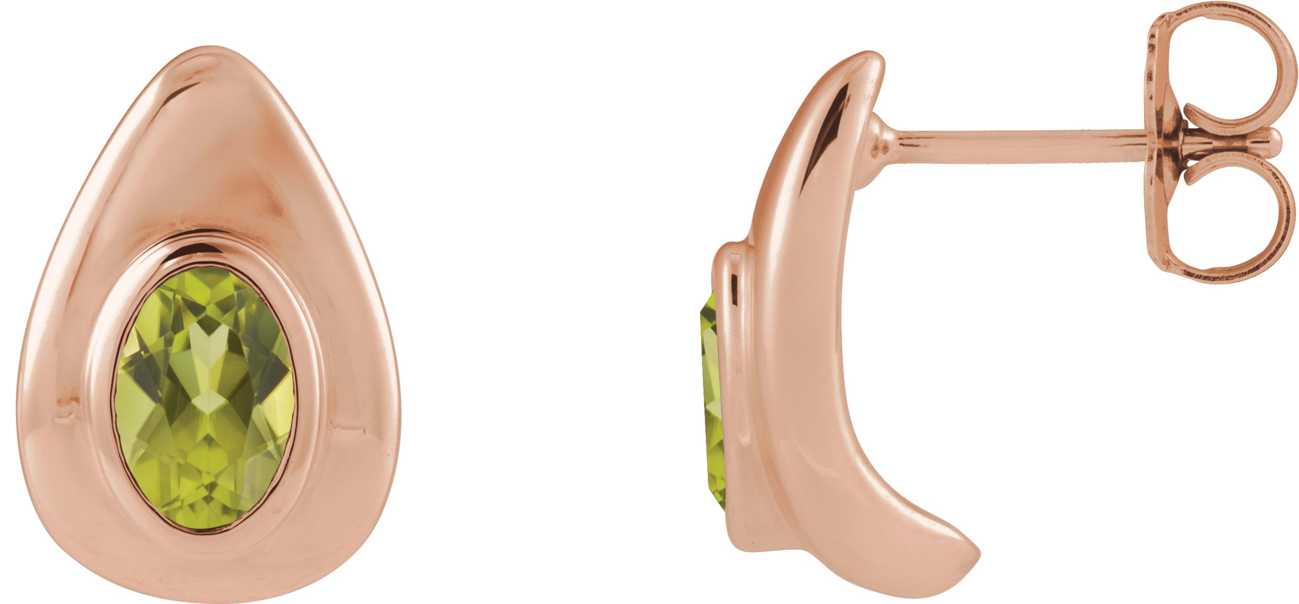 Pear Bezel Set Earrings
