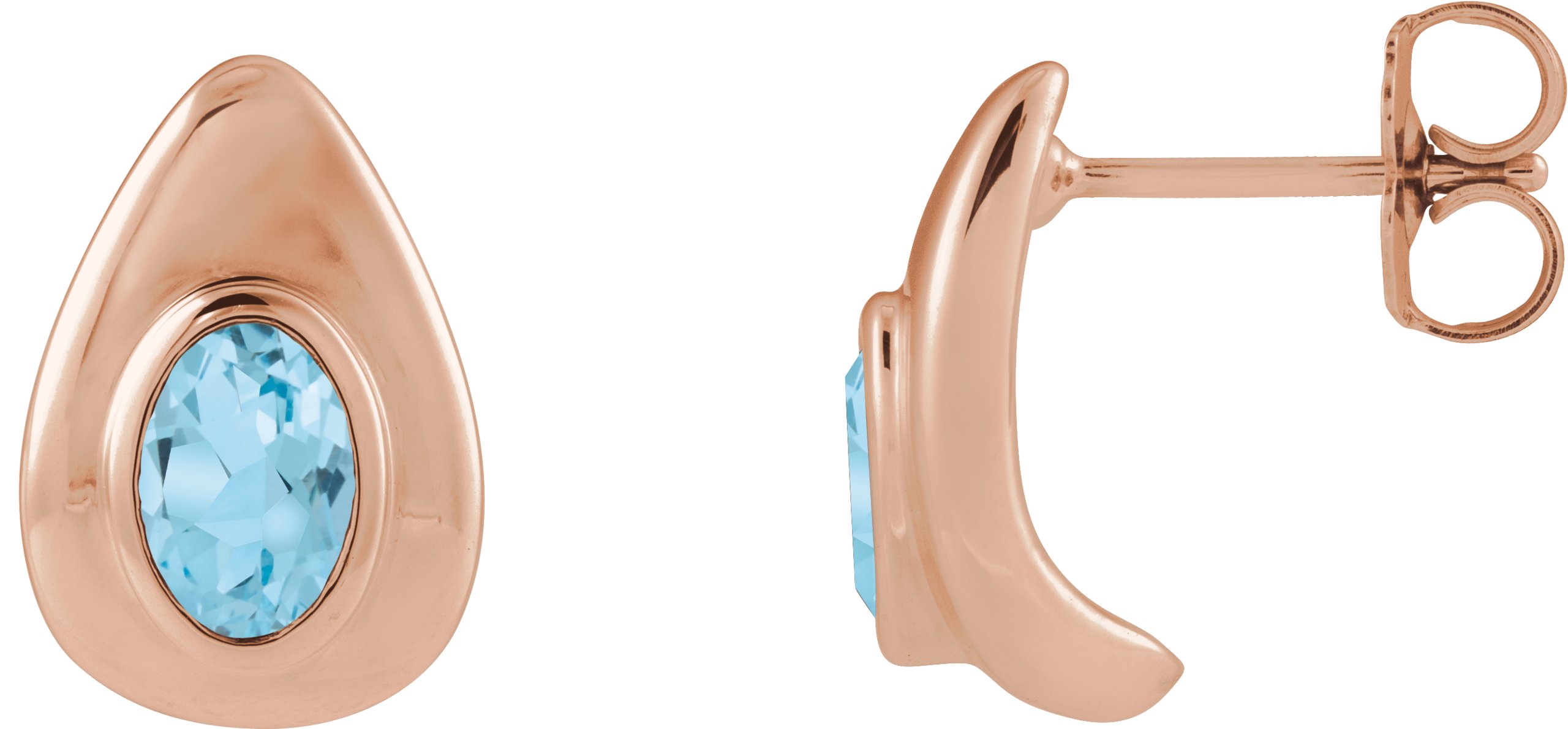 Pear Bezel Set Earrings
