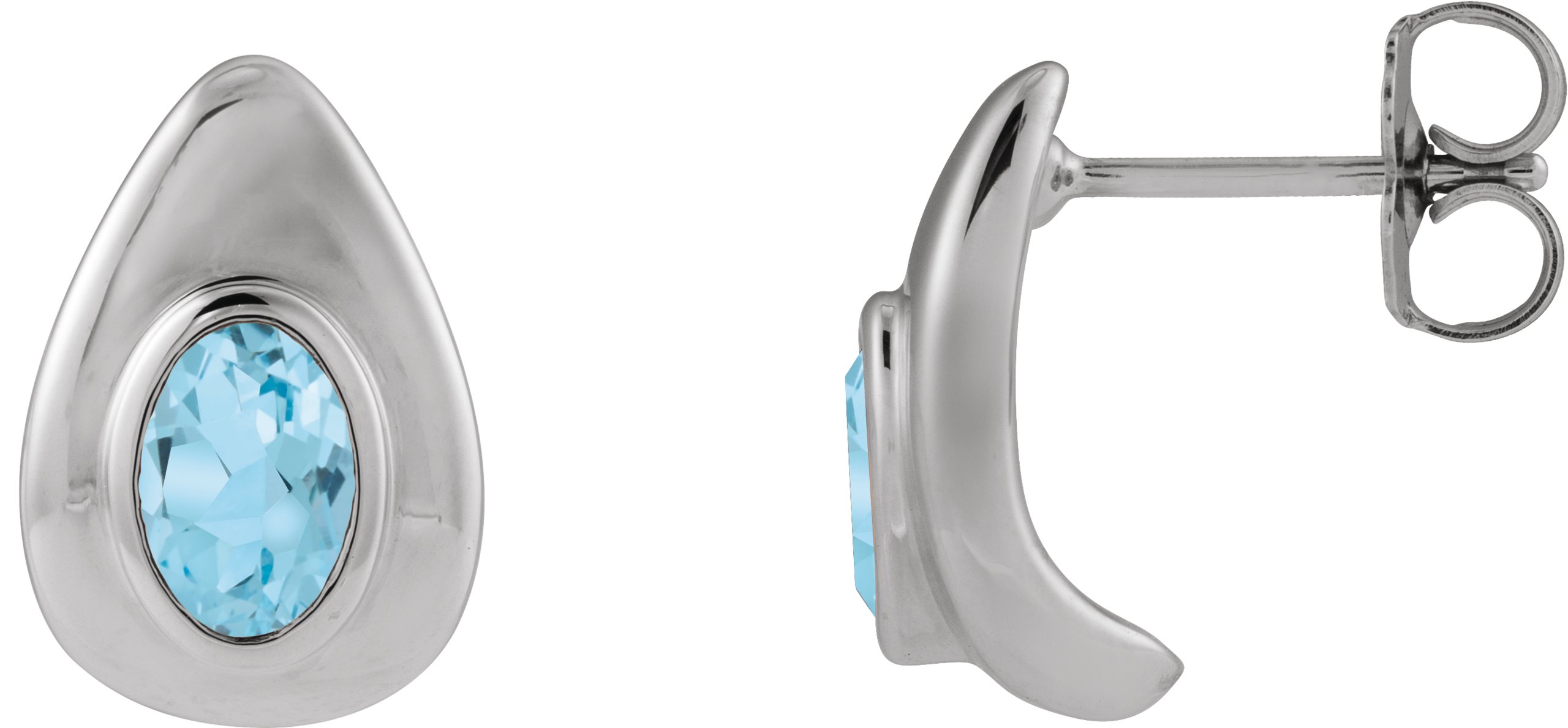 Pear Bezel Set Earrings