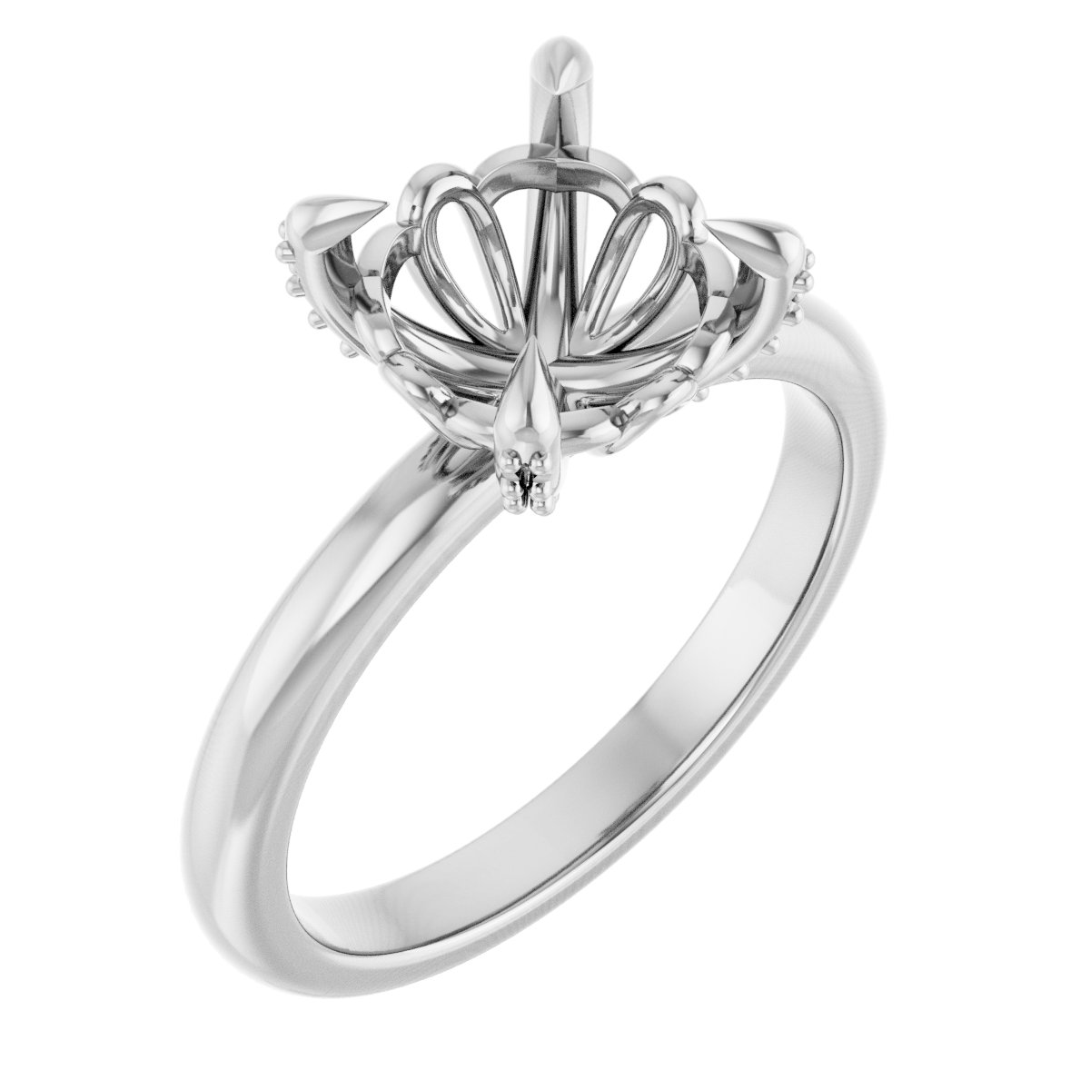 Claw-Prong Accented Engagement Ring