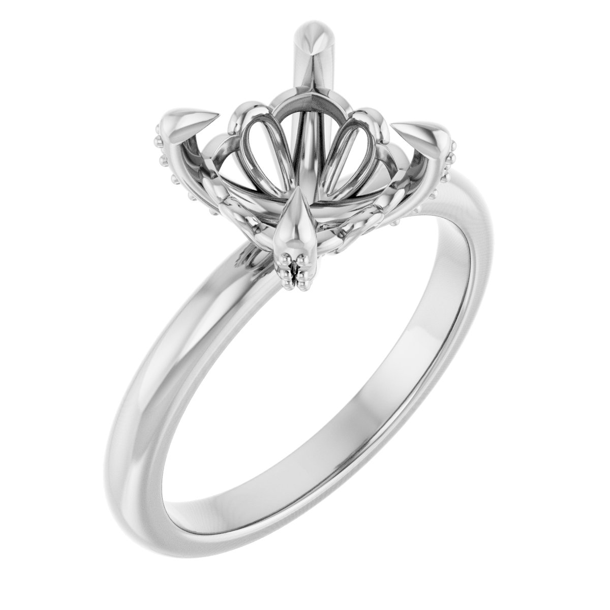 Claw-Prong Accented Engagement Ring