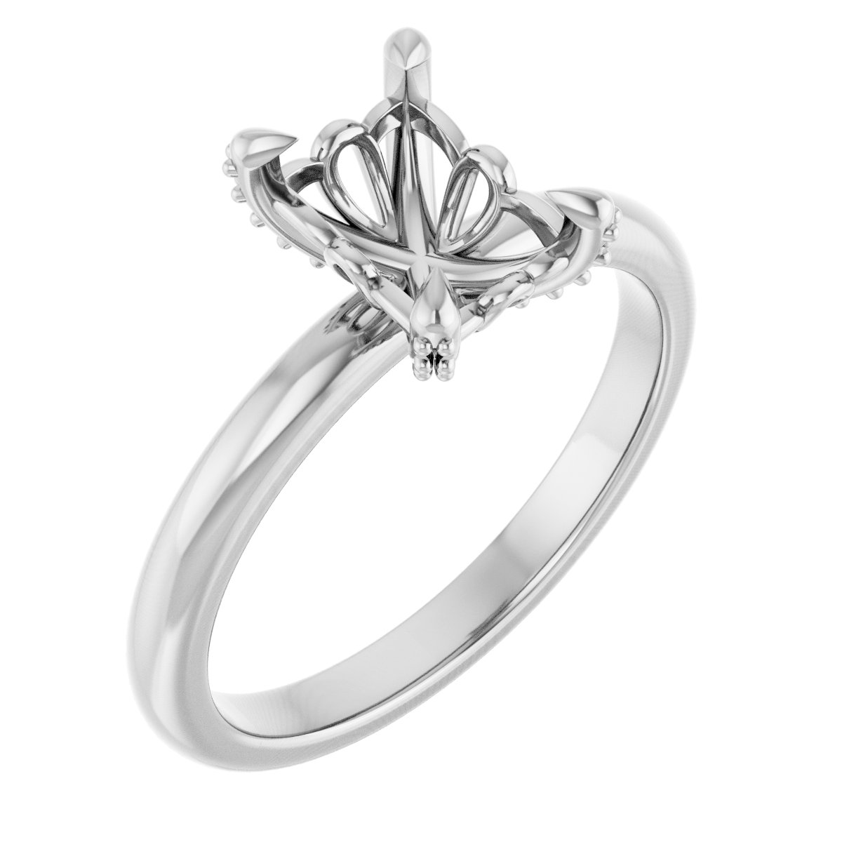 Claw-Prong Accented Engagement Ring