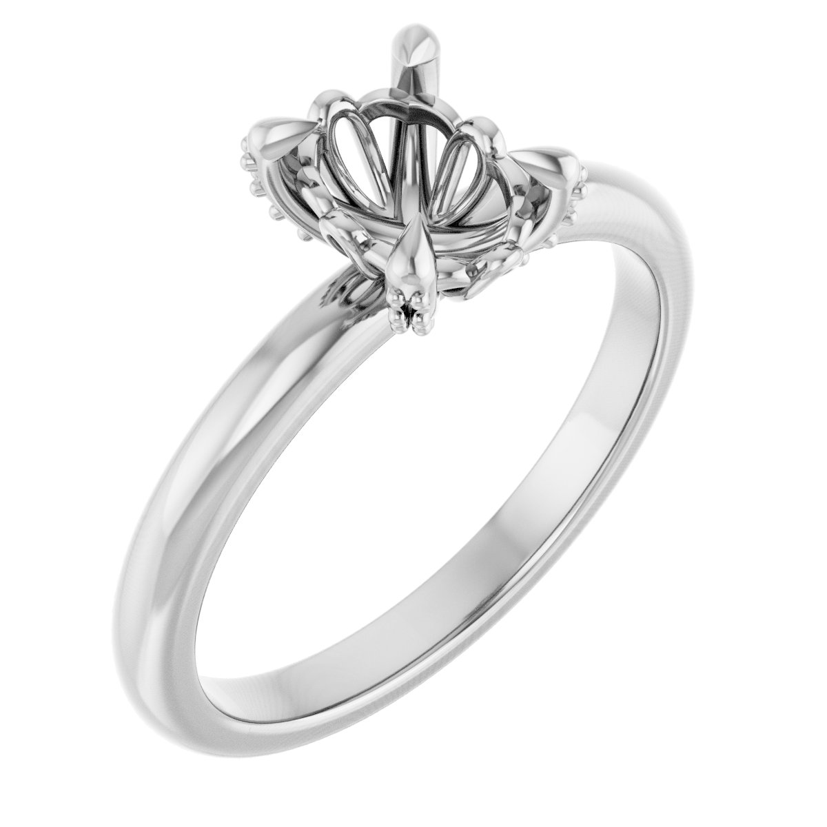 Claw-Prong Accented Engagement Ring
