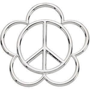 14K White Peace Sign Pendant Ref. 2657707