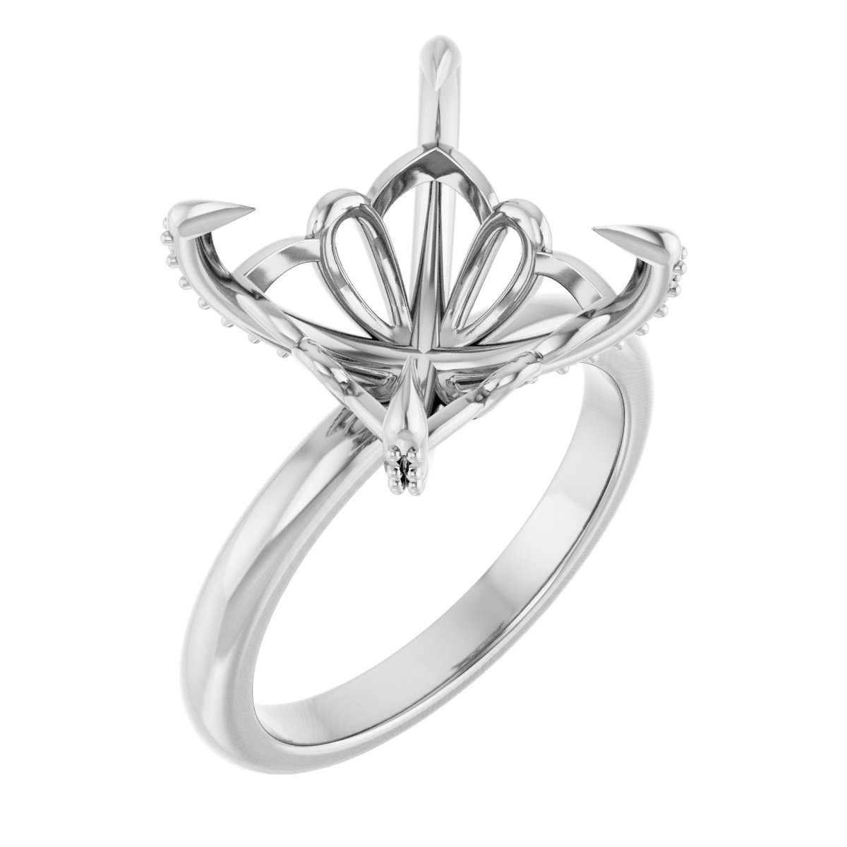 Claw-Prong Accented Engagement Ring
