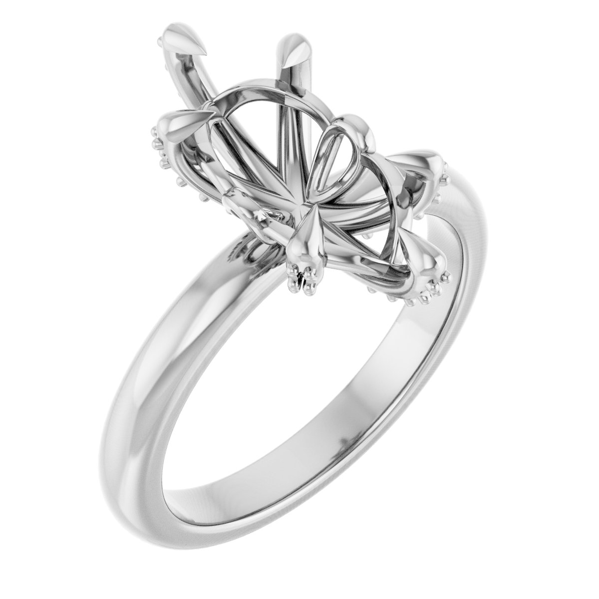 Claw-Prong Accented Engagement Ring