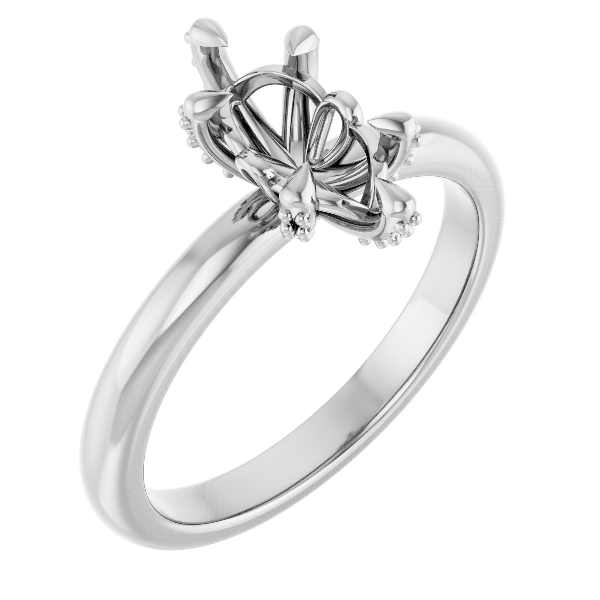Claw-Prong Accented Engagement Ring