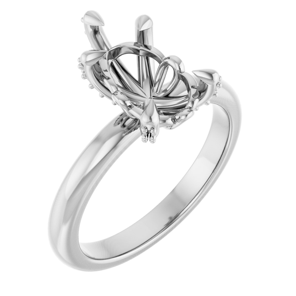 Claw-Prong Accented Engagement Ring