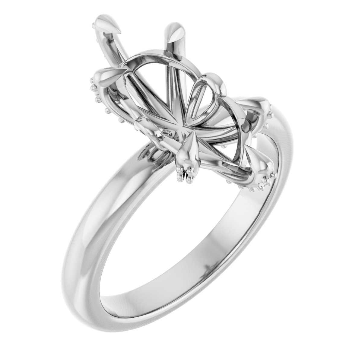 Claw-Prong Accented Engagement Ring