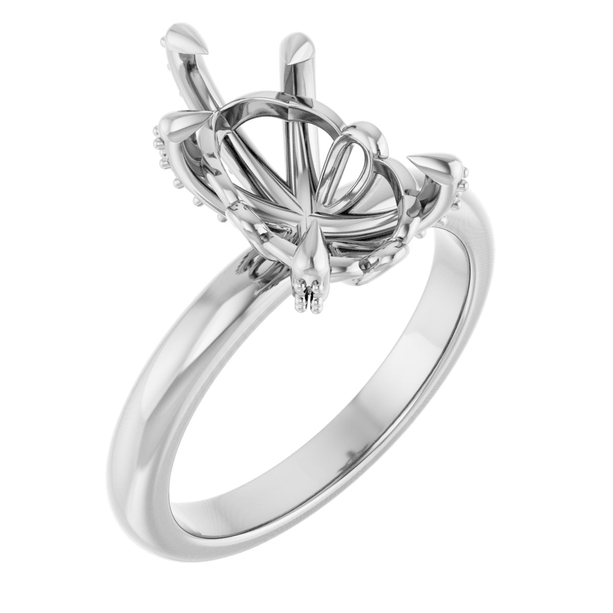Claw-Prong Accented Engagement Ring