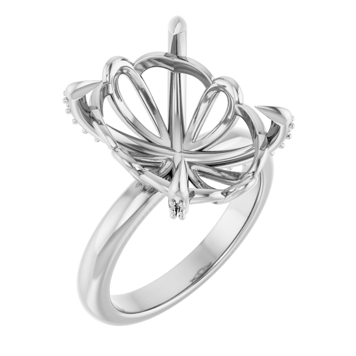 Claw-Prong Accented Engagement Ring