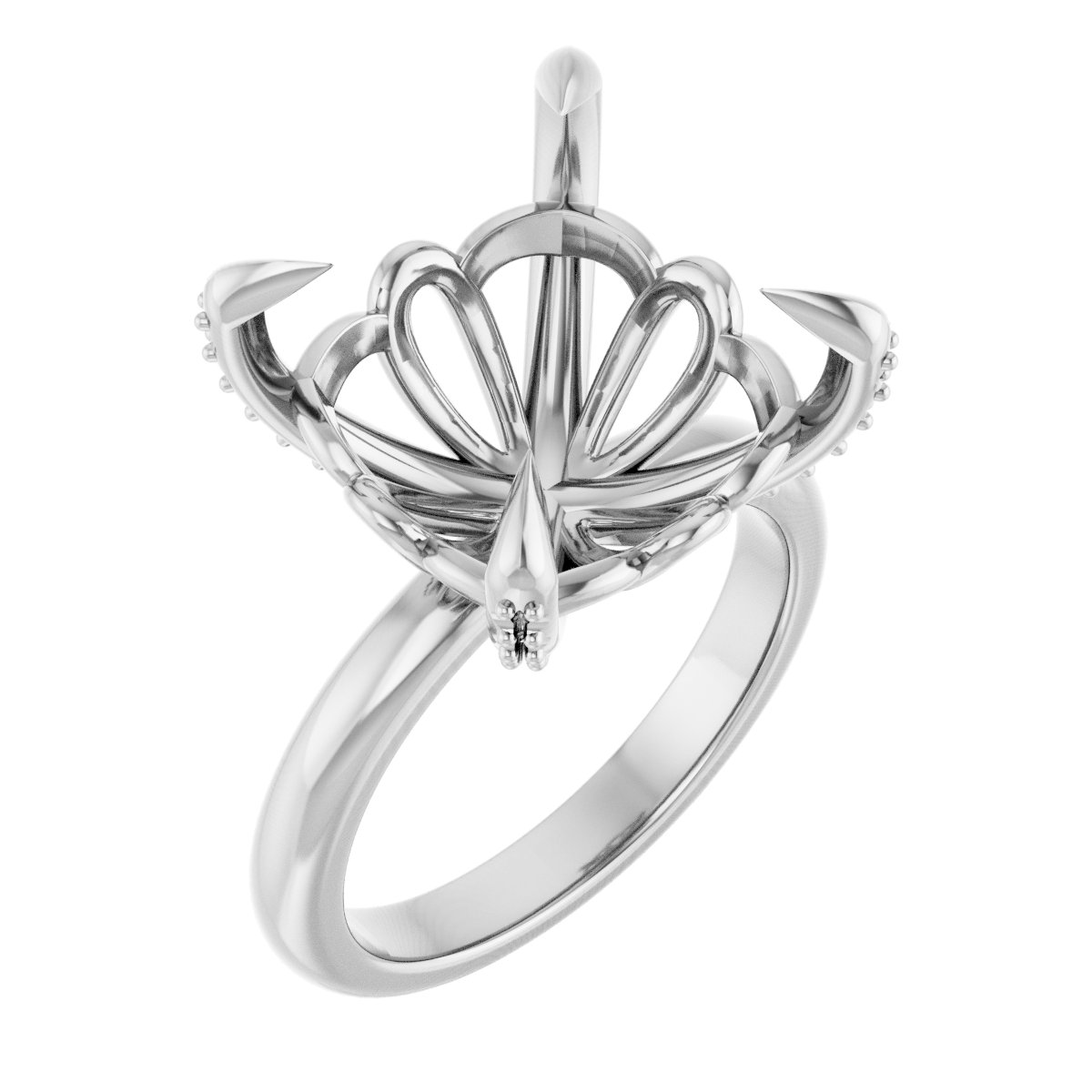 Claw-Prong Accented Engagement Ring