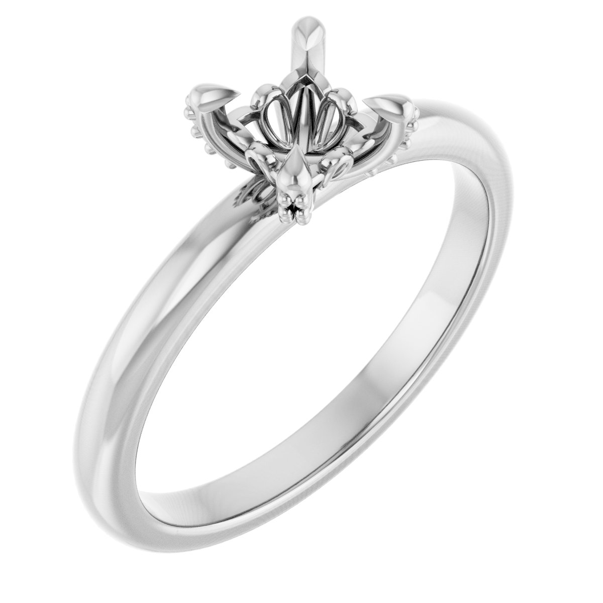 Claw-Prong Accented Engagement Ring