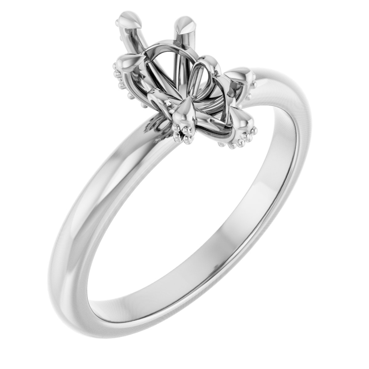 Claw-Prong Accented Engagement Ring