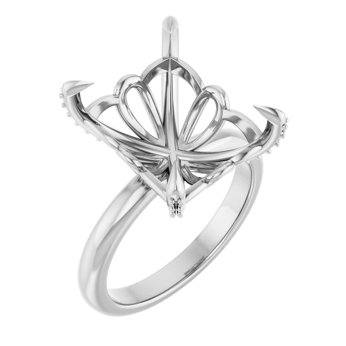 Claw-Prong Accented Engagement Ring