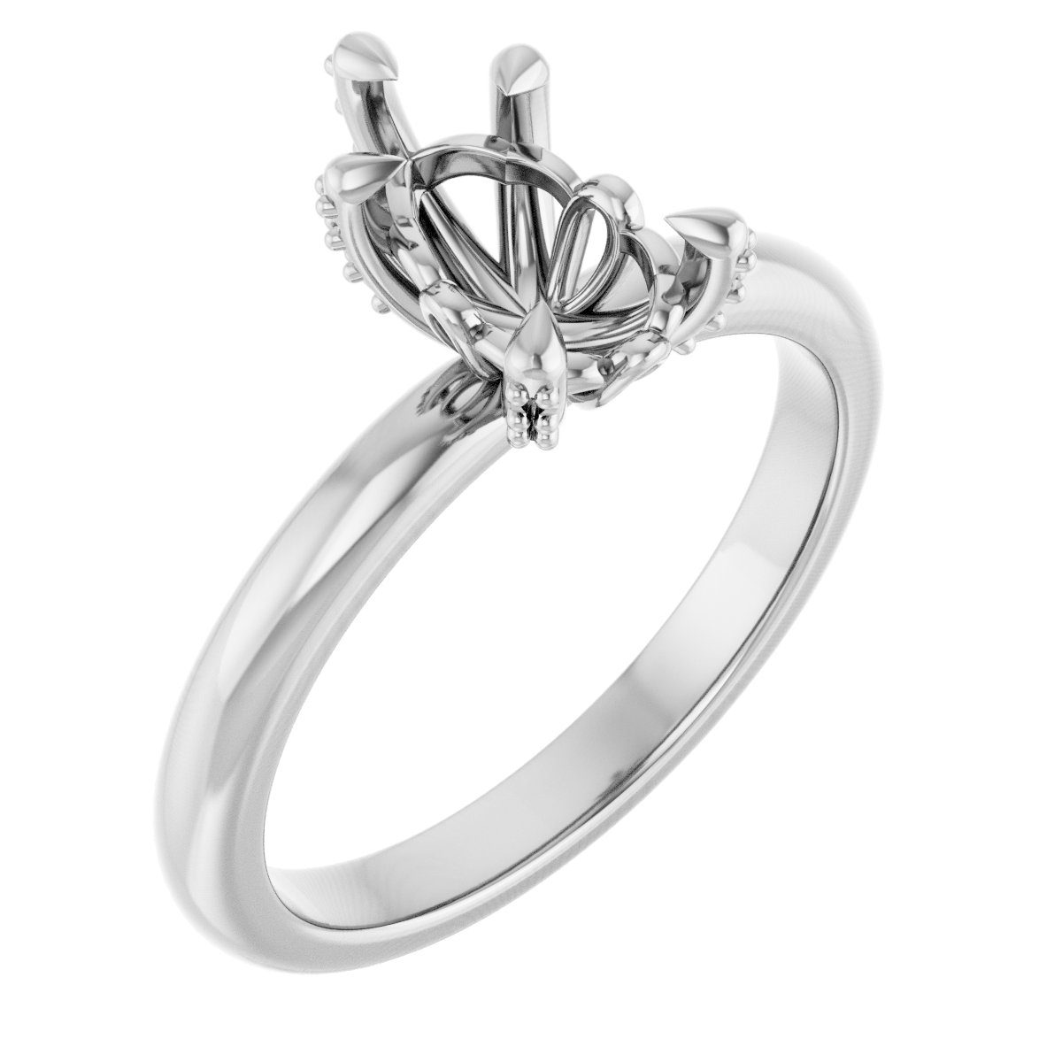 Claw-Prong Accented Engagement Ring